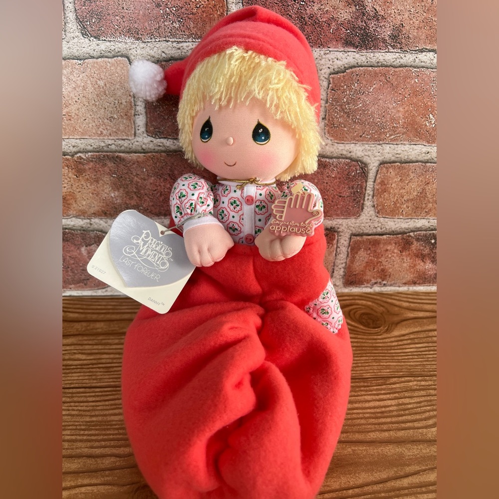 Precious Moments Danny in Stocking #21027 1986